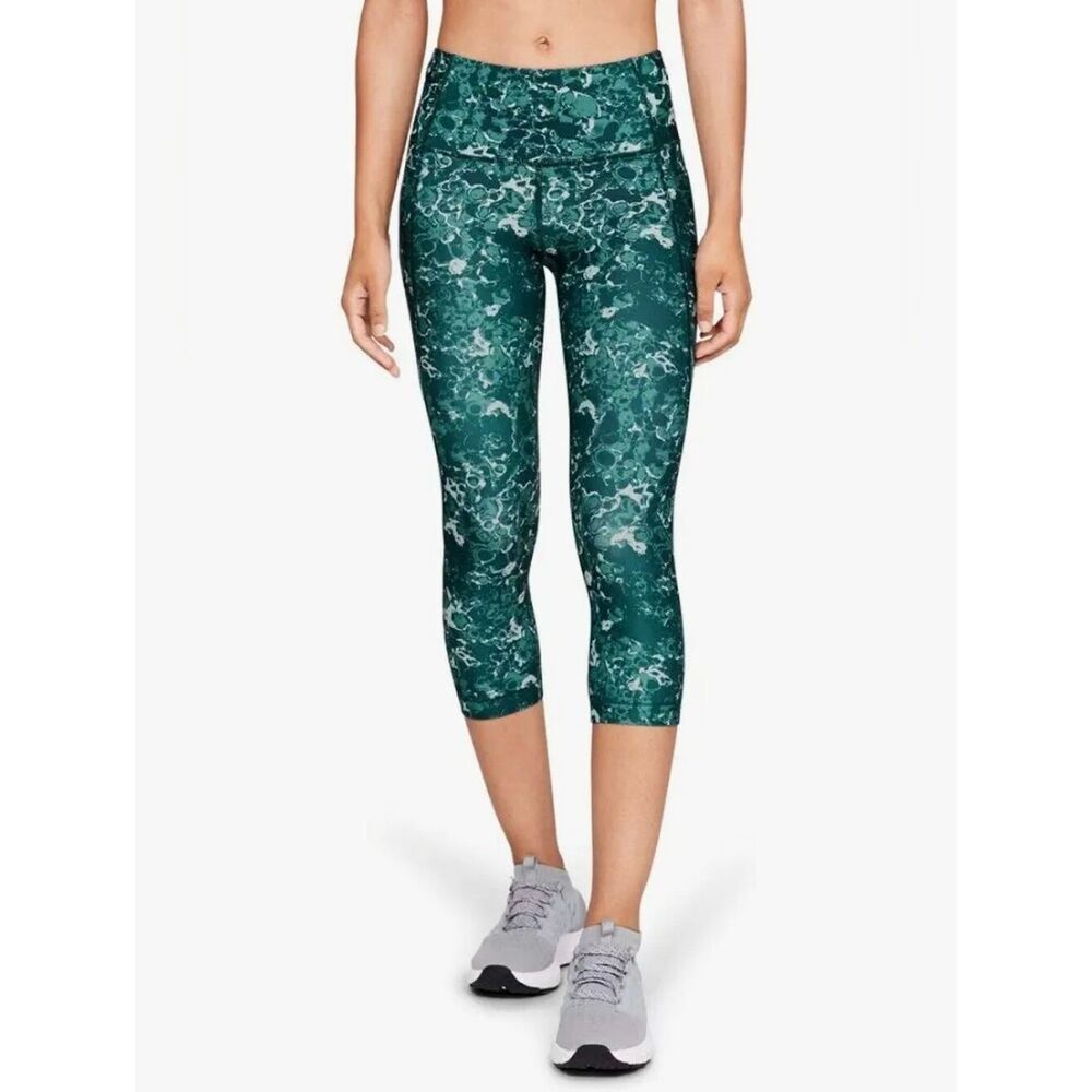 Under Armour Women's Teal Camo Print HeatGear® Compression Capri Leggings